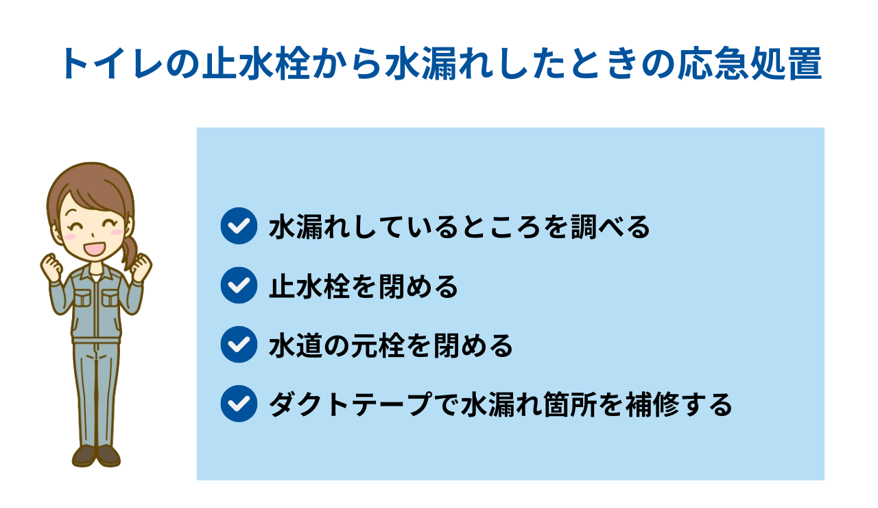 トイレの止水栓から水漏れしたときの応急処置