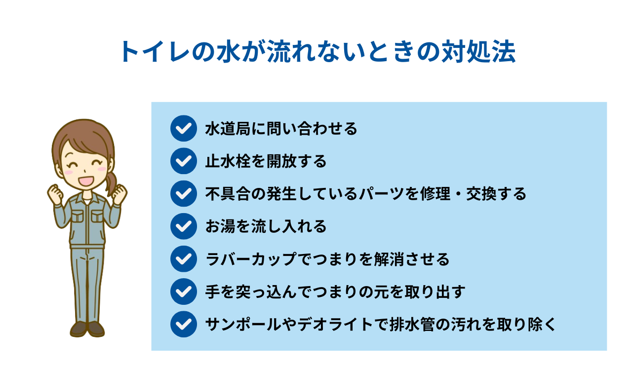 トイレの水が流れないときの対処法