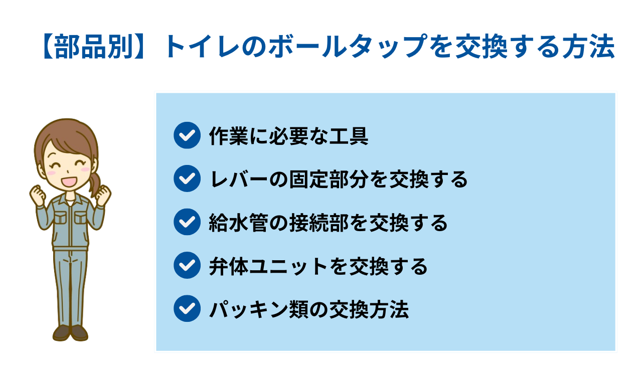 【部品別】トイレのボールタップを交換する方法