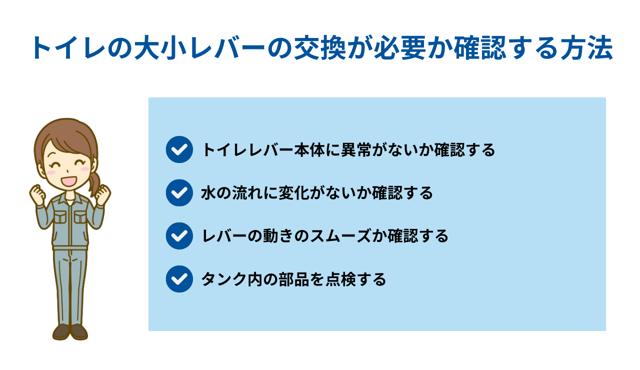 トイレの大小レバーの交換が必要か確認する方法