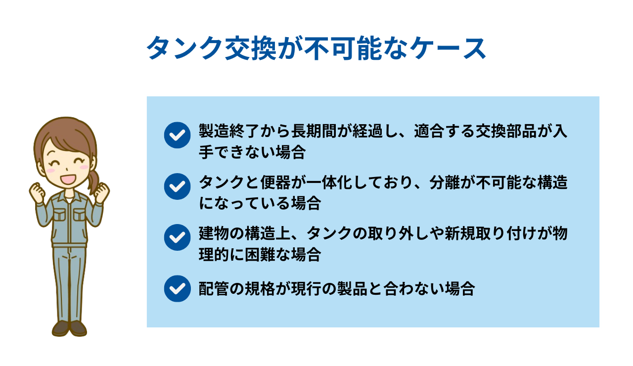 タンク交換が不可能なケース